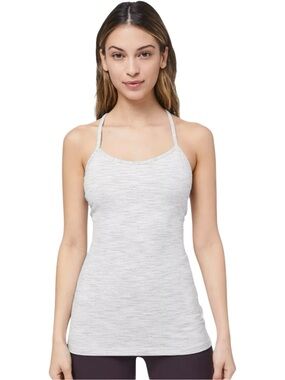 Lululemon Power Y Light Grey Tank Size 8